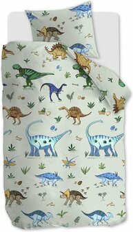 Dekbedovertrek Beddinghouse KIDS Happy Dinos Green 140x200