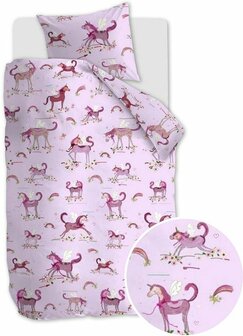 Dekbedovertrek Beddinghouse KIDS Unicorn Paradise Pink 140x200